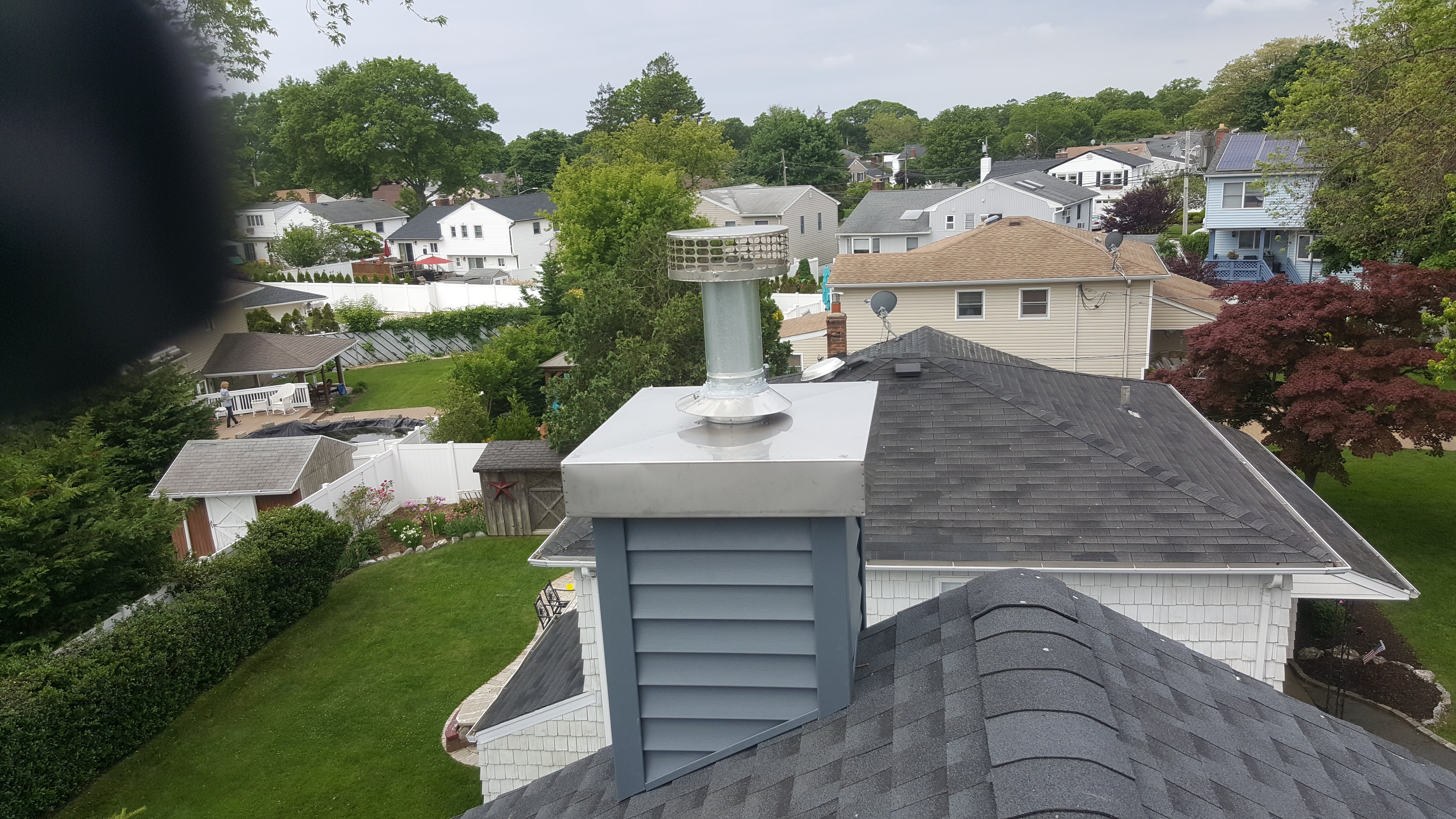 Complete chimney crown rebuild and waterproofing in Bay Shore, New York
